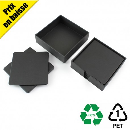 Set de 6 dessous de verre carrés en rPET - STOCK