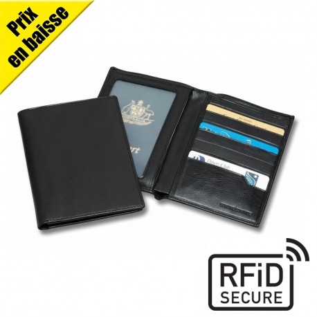 Protège passeport anti-RFiD en cuir Nappa Sandringham